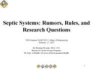 Septic Systems: Rumors, Rules, and Research Questions