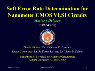 Soft Error Rate Determination for Nanometer CMOS VLSI Circuits