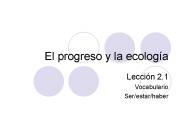 El progreso y la ecolog