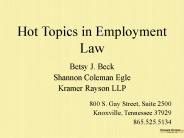 Hot Topics in Employment Law