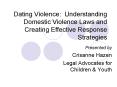 Dating Violence: Understanding Domestic Violence Laws and Creating Effective Response Strategies PowerPoint PPT Presentation