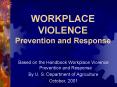 WORKPLACE VIOLENCE Prevention and Response PowerPoint PPT Presentation