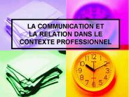 LA COMMUNICATION ET LA RELATION DANS LE CONTEXTE PROFESSIONNEL