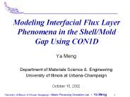 Modeling Interfacial Flux Layer Phenomena in the Shell/Mold Gap Using CON1D