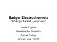 Badger Electrochemists PowerPoint PPT Presentation