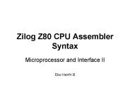 Zilog Z80 CPU Assembler Syntax