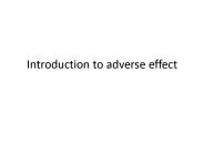 Introduction to adverse effect