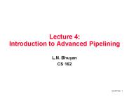 Lecture 4: Introduction to Advanced Pipelining