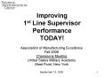 Improving 1st Line Supervisor Performance TODAY! PowerPoint PPT Presentation