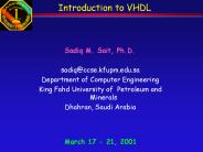 Introduction to VHDL