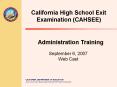 California High School Exit Examination (CAHSEE) PowerPoint PPT Presentation