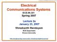 Electrical Communications Systems ECE.09.331 Spring 2007 PowerPoint PPT Presentation