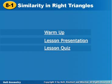 Similarity in Right Triangles