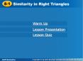 Similarity in Right Triangles PowerPoint PPT Presentation