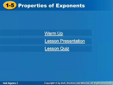 Properties of Exponents