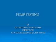 PUMP TESTING