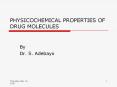 PHYSICOCHEMICAL PROPERTIES OF DRUG MOLECULES PowerPoint PPT Presentation