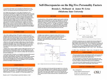 Self-Discrepancies on the Big Five Personality Factors
