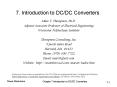 7. Introduction to DC/DC Converters PowerPoint PPT Presentation