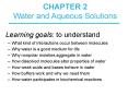 CHAPTER 2 Water and Aqueous Solutions PowerPoint PPT Presentation