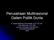 Perusahaan Multinasional Dalam Politik Dunia
