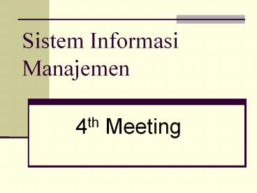 Sistem Informasi Manajemen