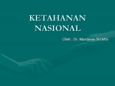 KETAHANAN NASIONAL