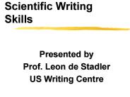 Scientific Writing Skills