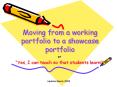 Moving from a working portfolio to a showcase portfolio PowerPoint PPT Presentation
