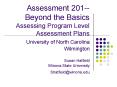 Assessment 201--Beyond the Basics Assessing Program Level Assessment Plans PowerPoint PPT Presentation