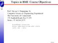 Topics in BMI: Course Objectives PowerPoint PPT Presentation