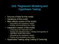 2xQ Regression Modeling and Hypothesis Testing PowerPoint PPT Presentation