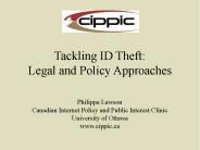 Tackling ID Theft: Legal and Policy Approaches