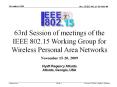 63rd Session of meetings of the IEEE 802.15 Working Group for Wireless Personal Area Networks PowerPoint PPT Presentation