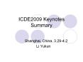 ICDE2009 Keynotes Summary PowerPoint PPT Presentation