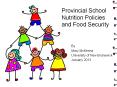 Provincial School Nutrition Policies and Food Security PowerPoint PPT Presentation