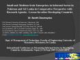 Small and Medium Scale Enterprises in Informal Sector in Pakistan and Sri Lanka in Comparative Perspective with Research Agenda - Lesson for other Developing Countries PowerPoint PPT Presentation