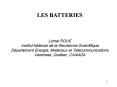 LES BATTERIES PowerPoint PPT Presentation