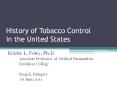 History of Tobacco Control in the United States PowerPoint PPT Presentation