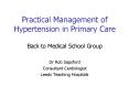 Practical Management of Hypertension in Primary Care PowerPoint PPT Presentation