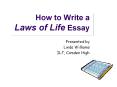 How to Write a Laws of Life Essay PowerPoint PPT Presentation
