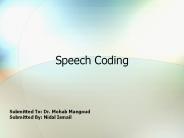 Speech Coding