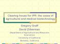Clearing house for IPR- the cases of agricultural and medical biotechnology PowerPoint PPT Presentation
