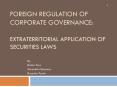 Foreign Regulation of Corporate Governance:  Extraterritorial Application of Securities Laws PowerPoint PPT Presentation
