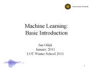 Machine Learning: Basic Introduction