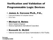 Verification and Validation of Programmable Logic Devices