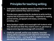 Principles for teaching writing
