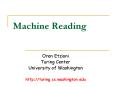 Machine Reading PowerPoint PPT Presentation
