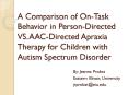 A Comparison of On-Task Behavior in Person-Directed VS. AAC-Directed Apraxia Therapy for Children with Autism Spectrum Disorder PowerPoint PPT Presentation