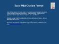 Basic MLA Citation Format PowerPoint PPT Presentation
